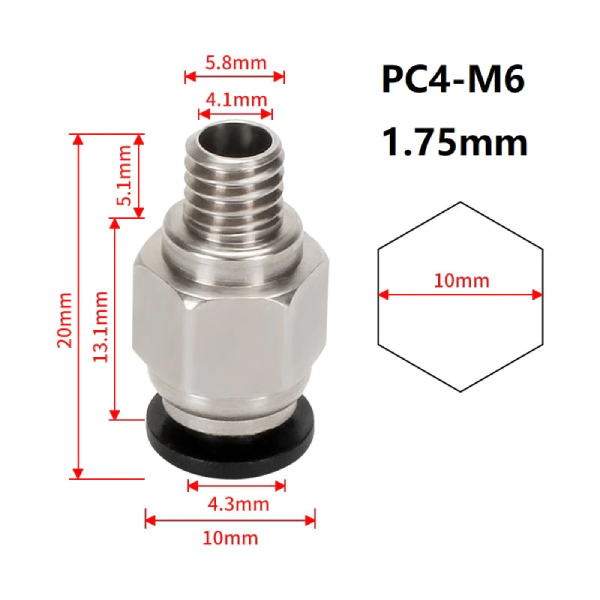 PC4-M6 PNEUMATIC CONNECTOR